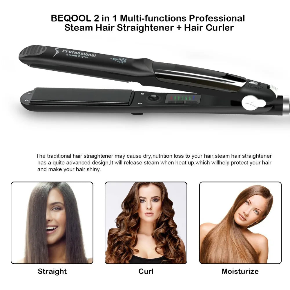 2-in-1 flat iron and curling iron