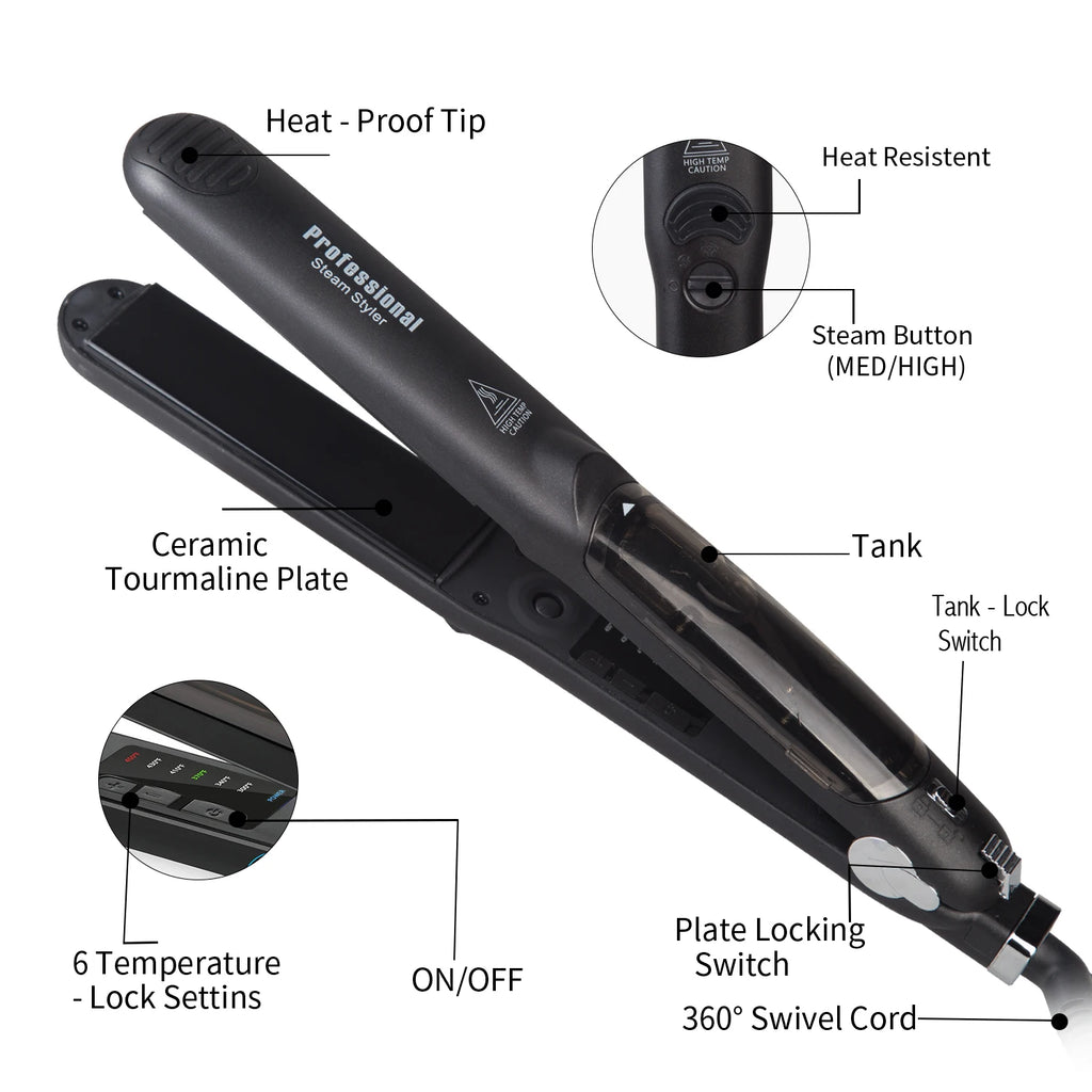 2-in-1 flat iron and curling iron
