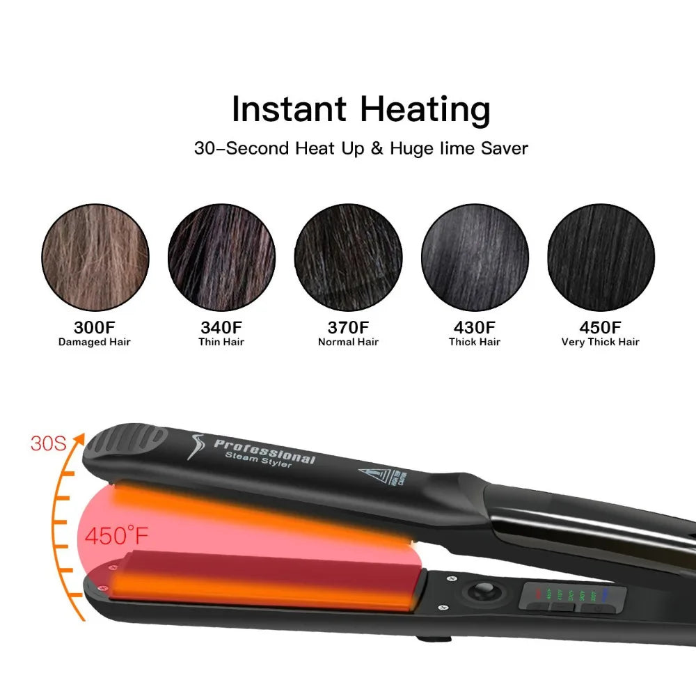 2-in-1 flat iron and curling iron